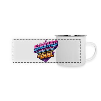 Office Email Saying 80s Retro - Panoramic Camper Mug - white - Front