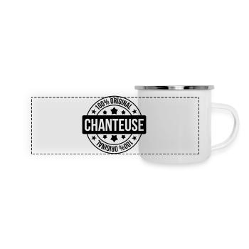 Chanteuse - Chanter - Chanson - Mug panoramique émaillé - blanc - Devant