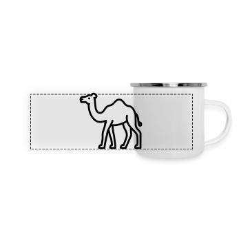 Kamel - Panorama Emaille-Tasse - Weiß - Vorne