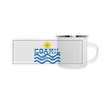 Ksamil Albanien Sonne und Wellen - Panorama Emaille-Tasse - Weiß - Vorne
