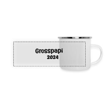 Grosspapi 2024 Befördert zum Grosspapi Opa Schweiz - Panorama Emaille-Tasse - Weiß - Vorne
