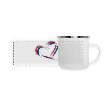 Drapeau de la Serbie - Mug panoramique émaillé - blanc - Devant