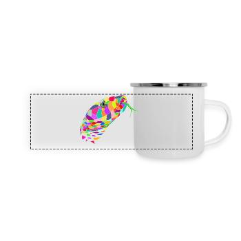 Schlange farbig - Panorama Emaille-Tasse - Weiß - Vorne