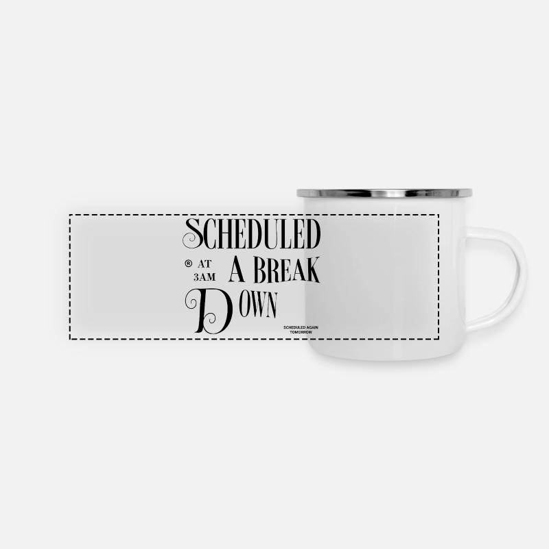 Scheduled Breakdown - Panorama Emaille-Tasse - Weiß