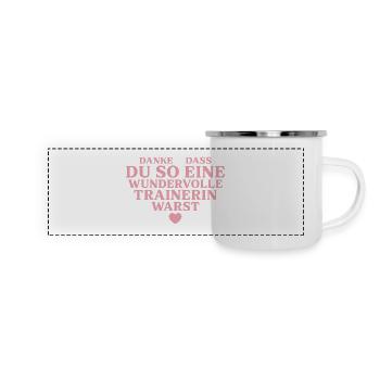 Sportverein Trainerin Abschied Geschenk - Panorama Emaille-Tasse - Weiß - Vorne