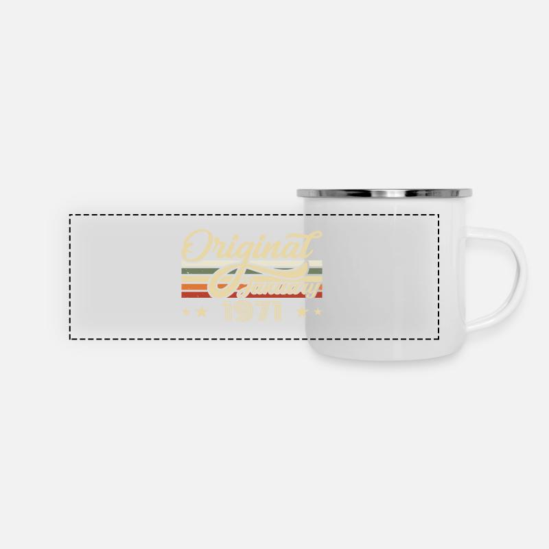 Birthday January 1971 January Born in January - Panoramic Camper Mug - white