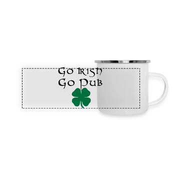 St Patricks Day Pub Irland irisch - Panorama Emaille-Tasse - Weiß - Vorne
