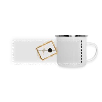 Spielkarten, Pokerspieler - Panorama Emaille-Tasse - Weiß - Vorne