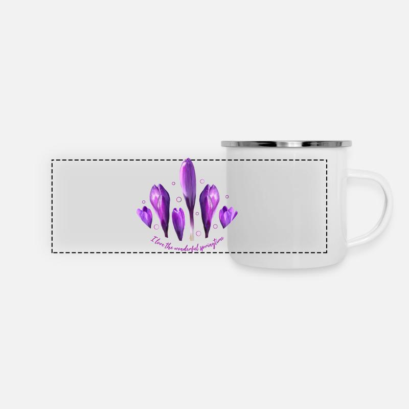 Crocuses Crocus - Mug panoramique émaillé - blanc