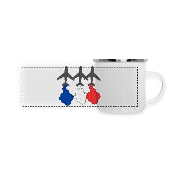 Patrouille de France, French flag - Panoramic Camper Mug - white - Front