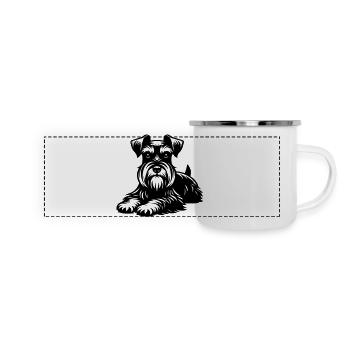 Zwergschnauzer - Panorama Emaille-Tasse - Weiß - Vorne