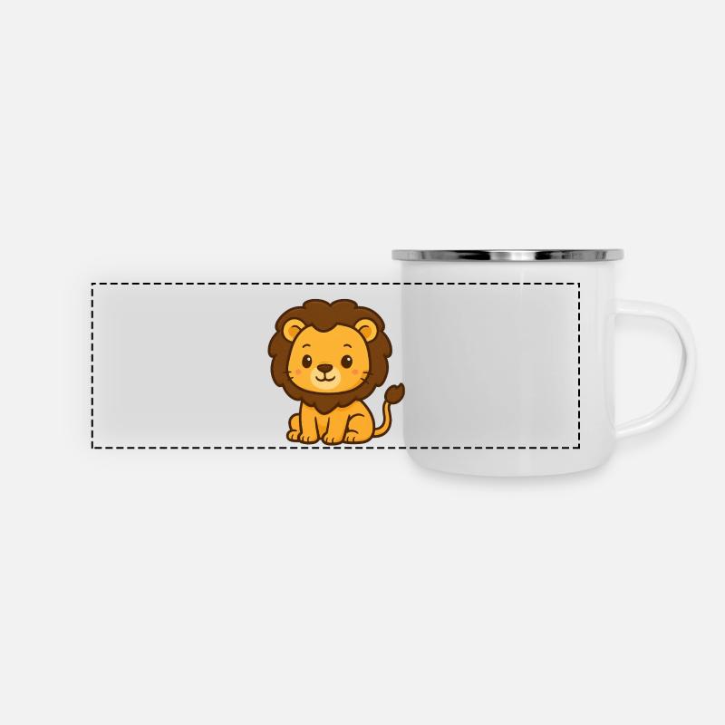Cute Lion - Panoramic Camper Mug - white