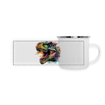 Dino Neon Art Design - Panoramic Camper Mug - white - Front