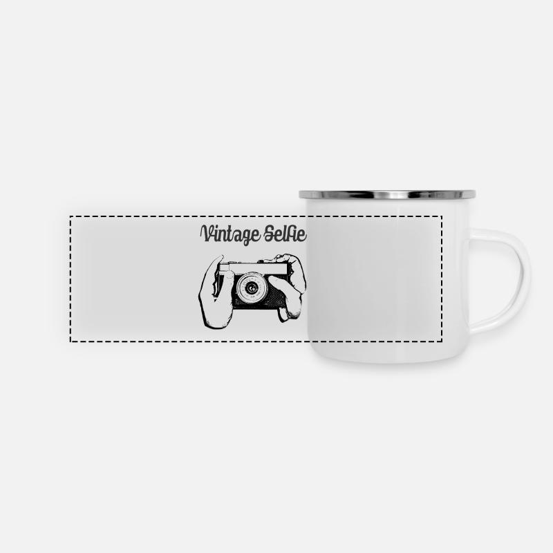 Vintage Selfie Camera - Panoramic Camper Mug - white