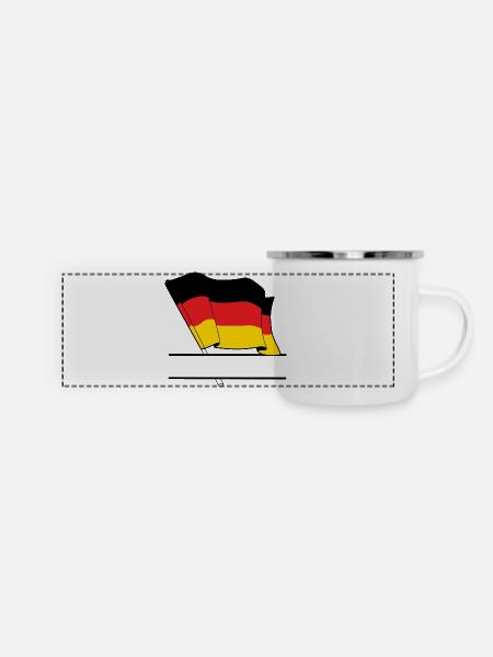 Deutsche Flagge – Namensraum - Panorama Emaille-Tasse - Weiß