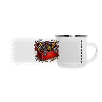 Toolbox of do-it-yourselfers - Panoramic Camper Mug - white - Front