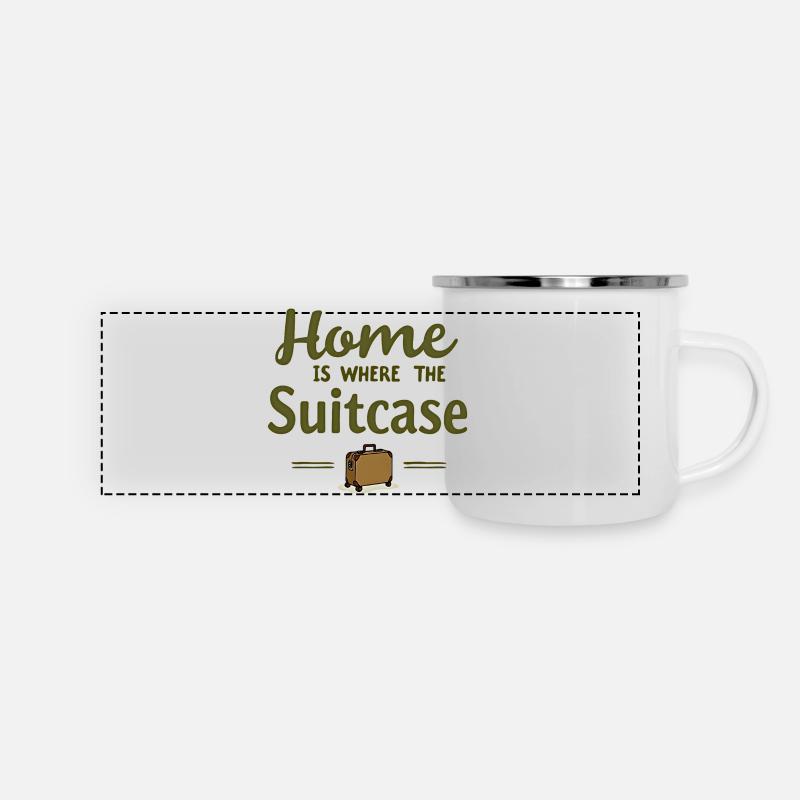 La maison est là où la valise est - Mug panoramique émaillé - blanc