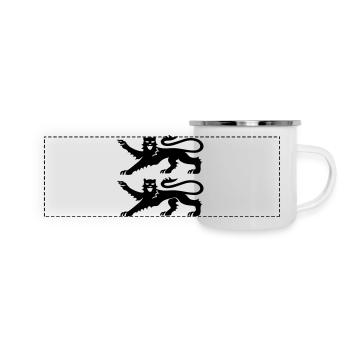 Normandy 2 Black Leopards Coat of Arms - Panoramic Camper Mug - white - Front