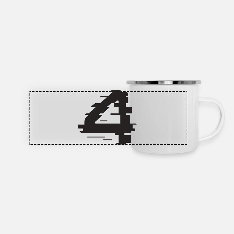 4 - Panorama Emaille-Tasse - Weiß