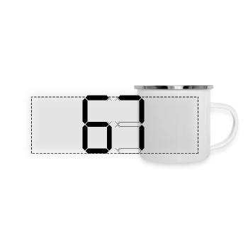NUMMER 67 Sechs Sieben Meme Geschenk Digital - Panorama Emaille-Tasse - Weiß - Vorne
