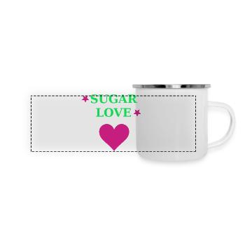 Sugar Love Heart Neon Retro - Panoramic Camper Mug - white - Front
