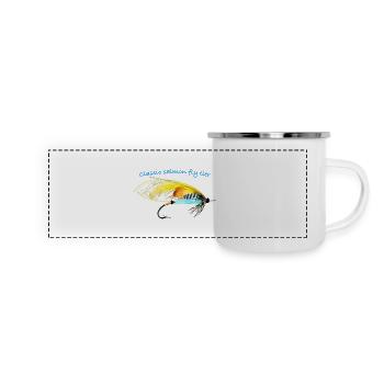 The Chatterer classic salmon fly tier - Panoramic Camper Mug - white - Front