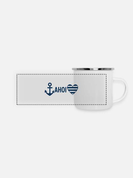 Ahoi  - Panorama Emaille-Tasse - Weiß