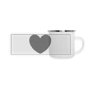 cœur noir cadeau - Mug panoramique émaillé - blanc - Devant