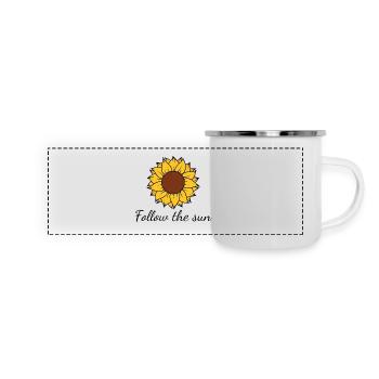 Suivez le soleil - Mug panoramique émaillé - blanc - Devant