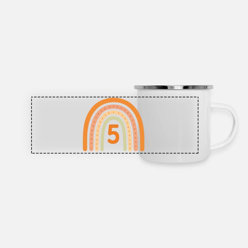 Arc-en-ciel du 5e anniversaire - Mug panoramique émaillé - blanc
