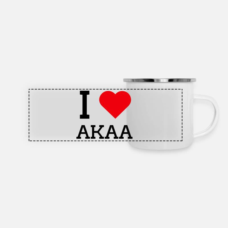 J’adore Akaa - Mug panoramique émaillé - blanc