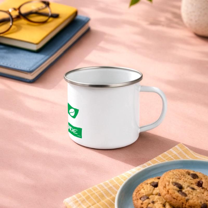 Ich drehe Kaffee in Code-Entwickler Panorama Emaille-Tasse