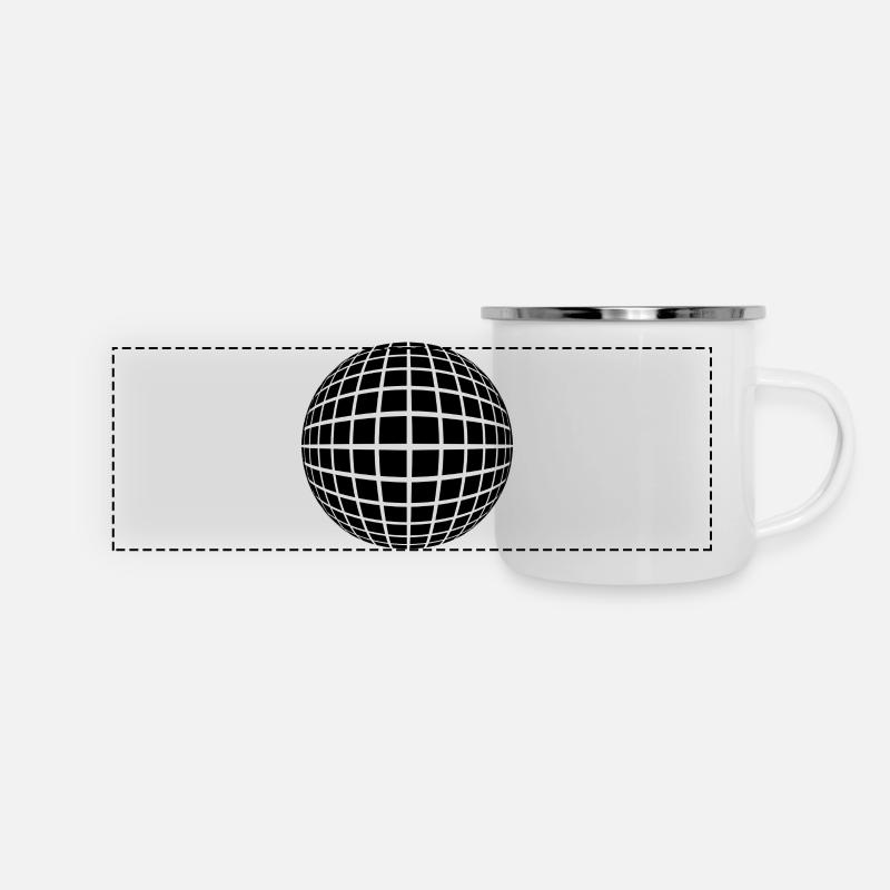 Ball Kugel Globus 3D Geschenk Geschenkidee - Panorama Emaille-Tasse - Weiß