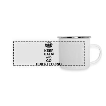 Orienteering / Orienteer / Orientierungslauf - Panorama Emaille-Tasse - Weiß - Vorne