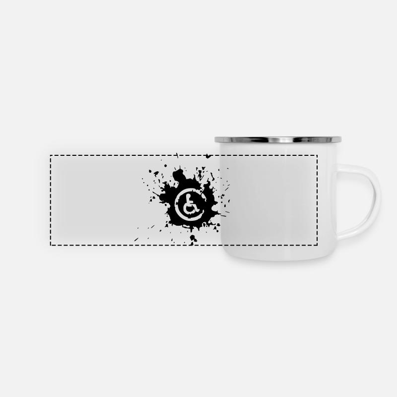 Image wheelchair handicapped paint splash * - Panoramic Camper Mug - white