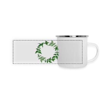 Nettle wreath in dark shades of green - Panoramic Camper Mug - white - Front