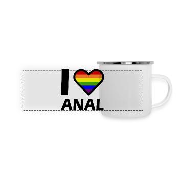 I love - Mug panoramique émaillé - blanc - Devant