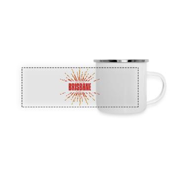 Brisbane Sunburst Logo - Panoramic Camper Mug - white - Front