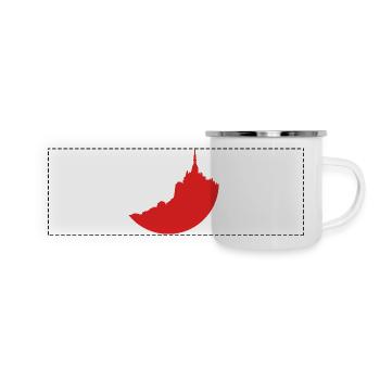Mont Saint Michel red silhouette - Panoramic Camper Mug - white - Front