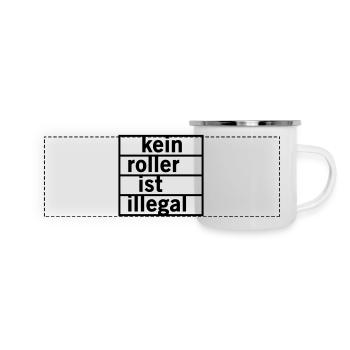 Kein Roller ist illegal - Panorama Emaille-Tasse - Weiß - Vorne