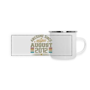 August 2012 Birthday August 2012 August 2012 Retro - Panoramic Camper Mug - white - Front