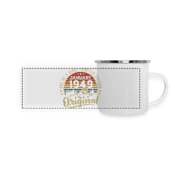 Janvier 1949 | Anniversaire Nées En Janvier 1949 - Mug panoramique émaillé - blanc - Devant