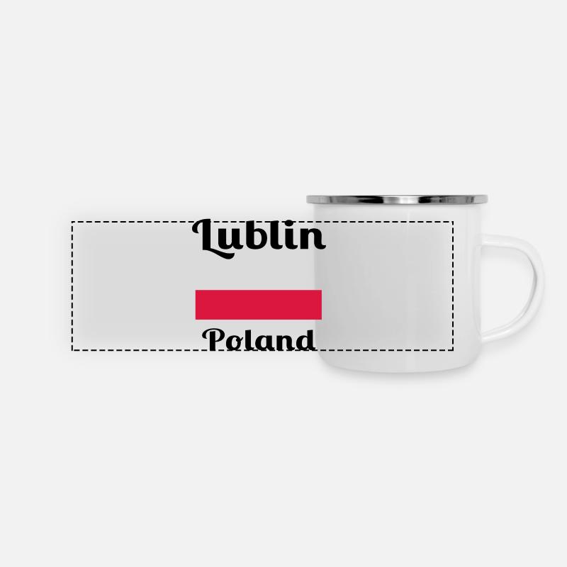 Lublin, Pologne - Imprimés élégants - Mug panoramique émaillé - blanc