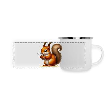 Écureuil - Mug panoramique émaillé - blanc - Devant