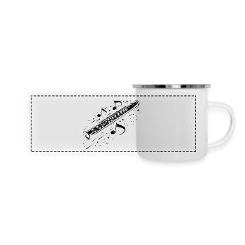 Musique de flûte - Mug panoramique émaillé - blanc - Devant