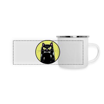 Black cat - Panoramic Camper Mug - white - Front