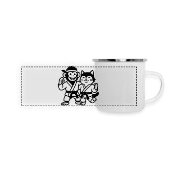 Amis du karaté - Mug panoramique émaillé - blanc - Devant