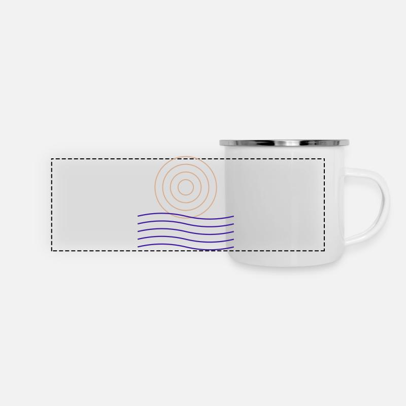 Conception de lignes géométriques et de cercles - Mug panoramique émaillé - blanc