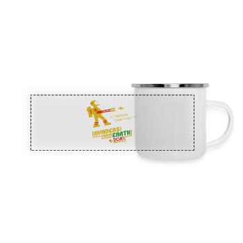 Eindringlinge von der Erde 2081 GELBER KRIEGER - Panorama Emaille-Tasse - Weiß - Vorne