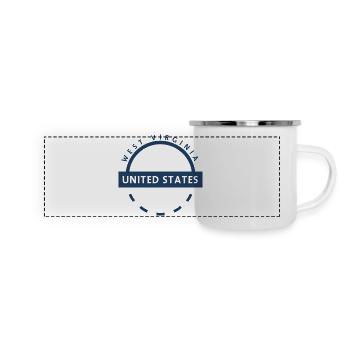 Wappen des Bundesstaates West Virginia - Panorama Emaille-Tasse - Weiß - Vorne